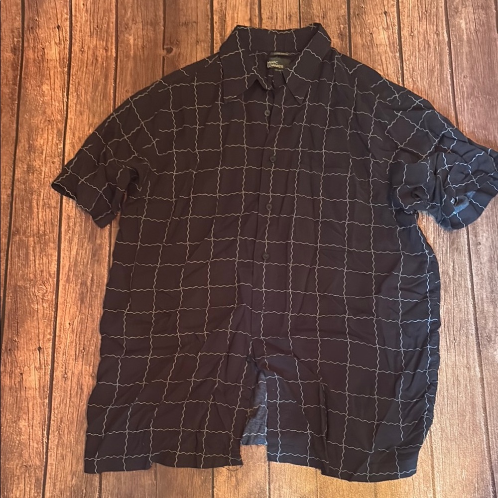 Marc Edwards Luxe Rayon Casual Short Sleeve Button Up Shirt Sz L
